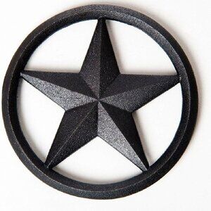 Cast Iron Texas Lone Star kitchen Trivet or Wall Hanger 7 1/2" Round 0166-10198